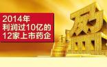 图解：2014年利润过10亿的12家上市药企 上药26亿居榜首